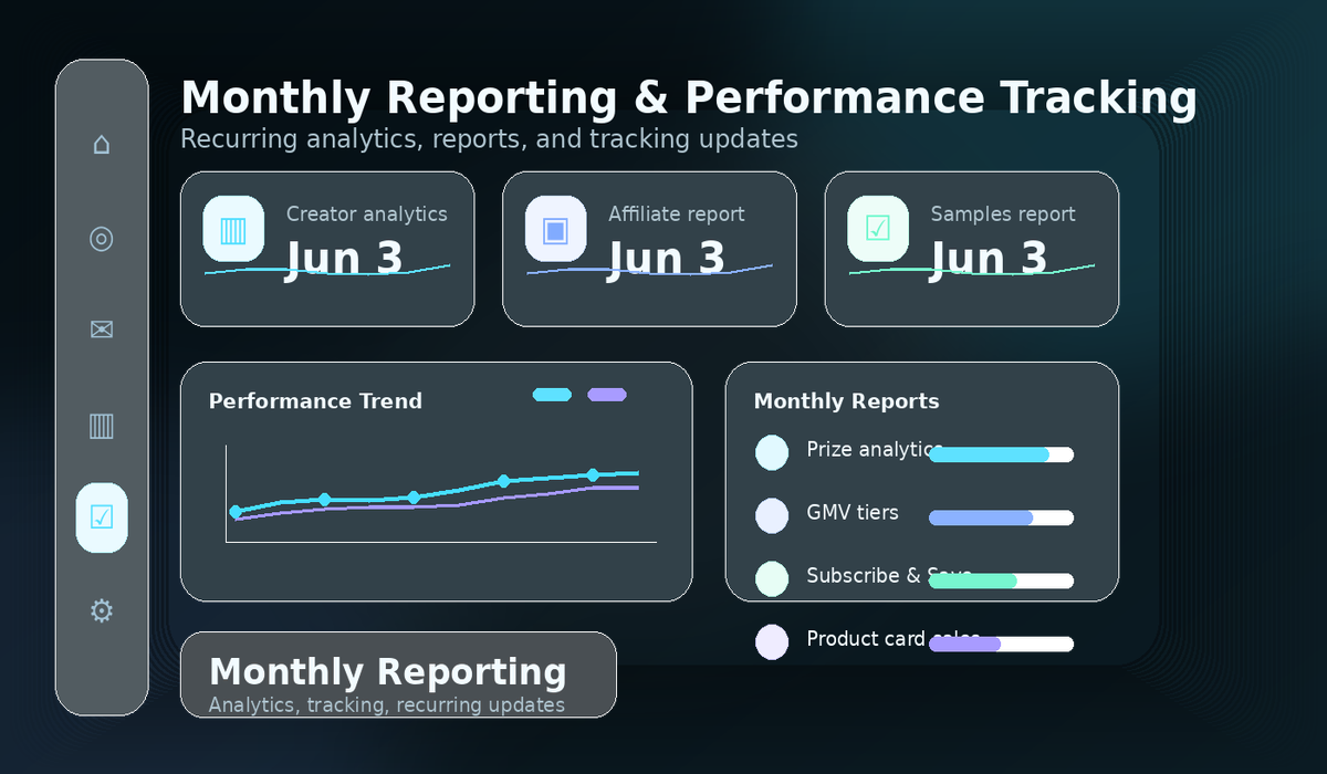 Monthly reporting and performance tracking visual